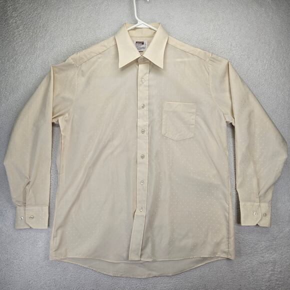 Vtg 70s Montgomery Ward Long Sleeve Shirt Button Daggar Collar 17 34/35 XL - Picture 1 of 9